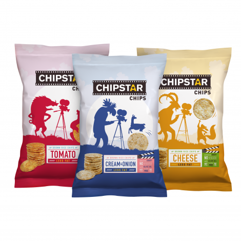 Chipstar ryžių traškučių rinkinys 15 vnt. (3 rūšys)