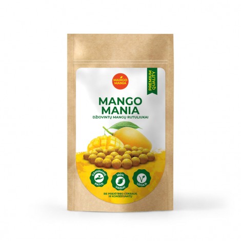 MANGO MANIA "Mango mania" džiovintų mangų kąsneliai, 50g