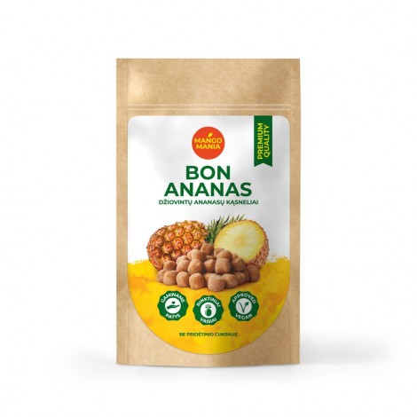MANGO MANIA "Bon ananas" džiovintų ananasų kąsneliai, 50g