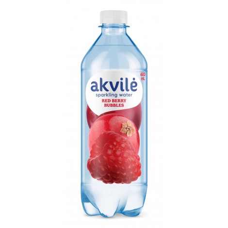 AKVILĖ su natūraliu raudonųjų uogų aromatu, lengvai gazuotas stalo vanduo, 0.6 L